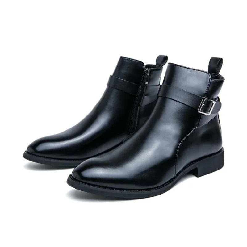 2026 New British Riding Boots Men's Fashionable Ankle Boots Casual and Versatile High-Top Leather Shoes Men's Trend