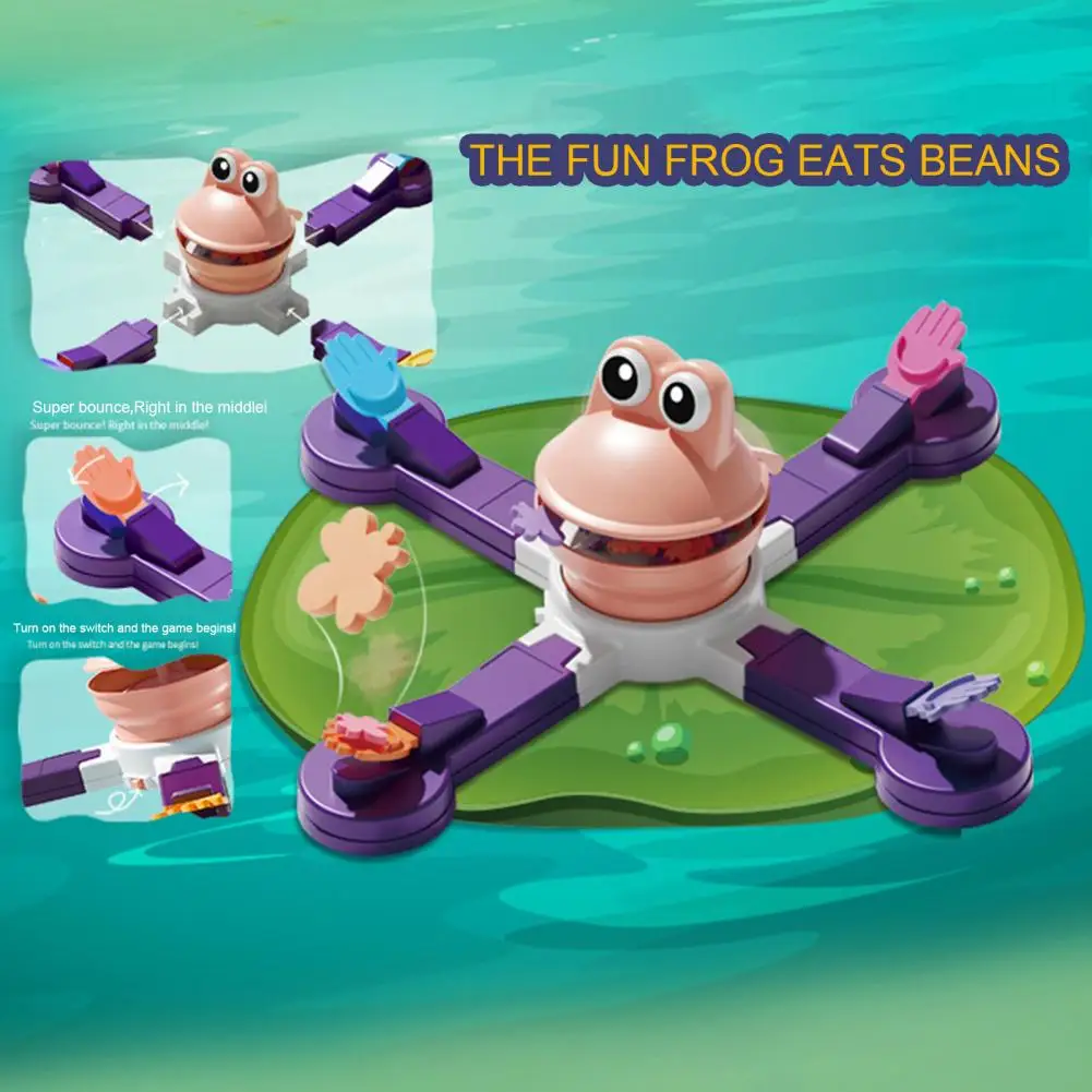 Easy Assembly Feeding Game Electric Dinosaur Feeding Game Movable Big Mouth Frog Food Launcher Multiplayer for Toddlers for Boys