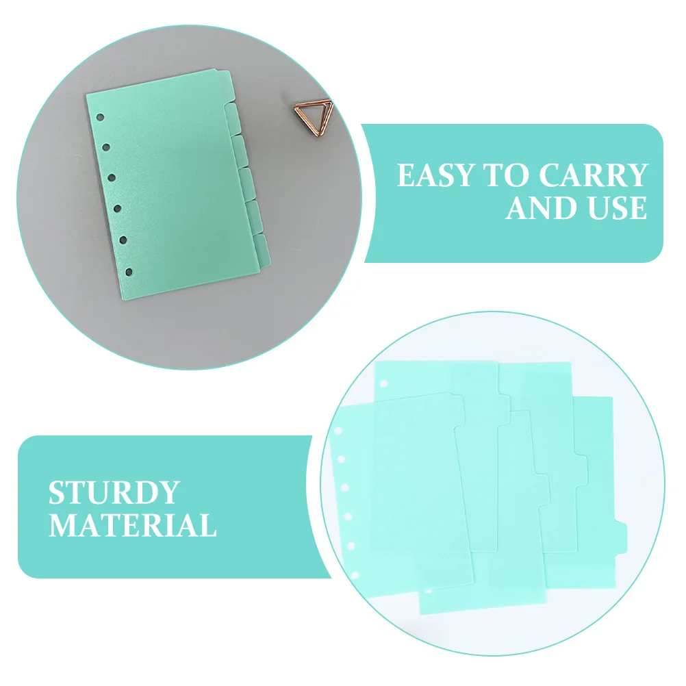 A7 Plastic Notebook Dividers Tab Index Subject Divider For Budget Planner Journal Organizer Loose Leaf Binder Pages Refill