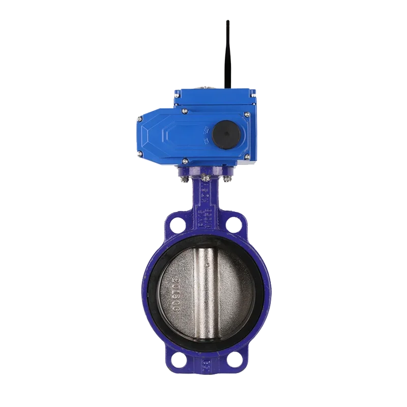 Solar Energy GSM/LoRa Web MQTT Operate DN100 Double Flange Ductile Iron Motor Drive Butterfly Valve Actuator