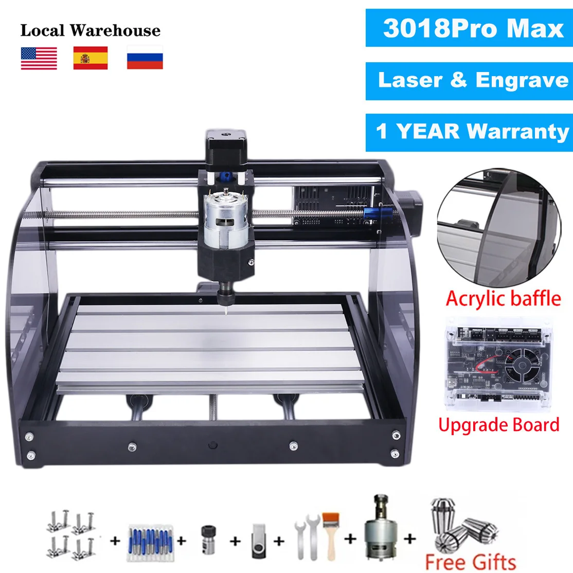 

CNC 3018 Pro Max Laser Engraver GRBL Control 3 Axis DIY Engraving Machine PCB Milling Machine for Wood PCB PVC Mini CNC3018