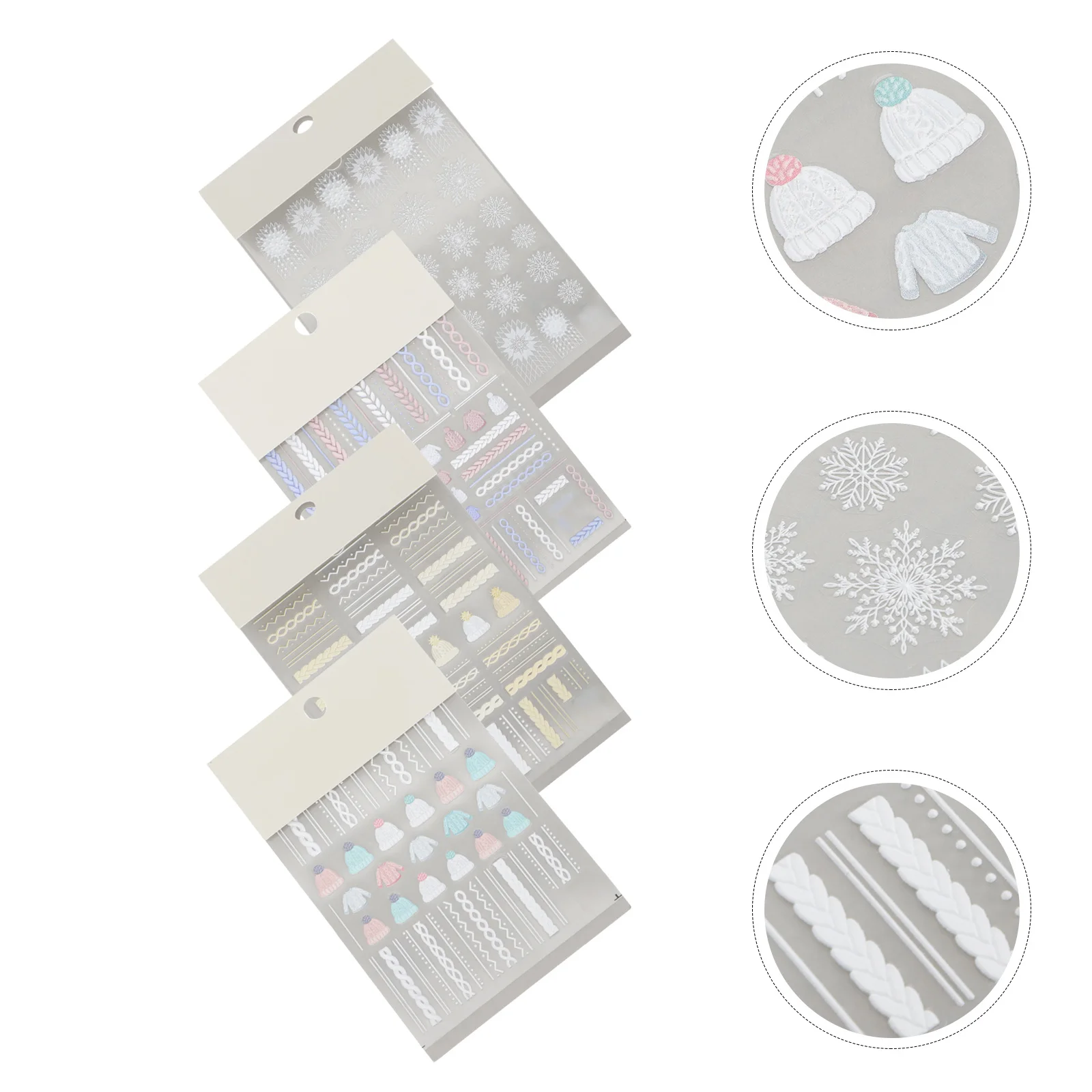 4 sets kerstnagelstickers kind winterdecor voor reliëfstickers vrouw