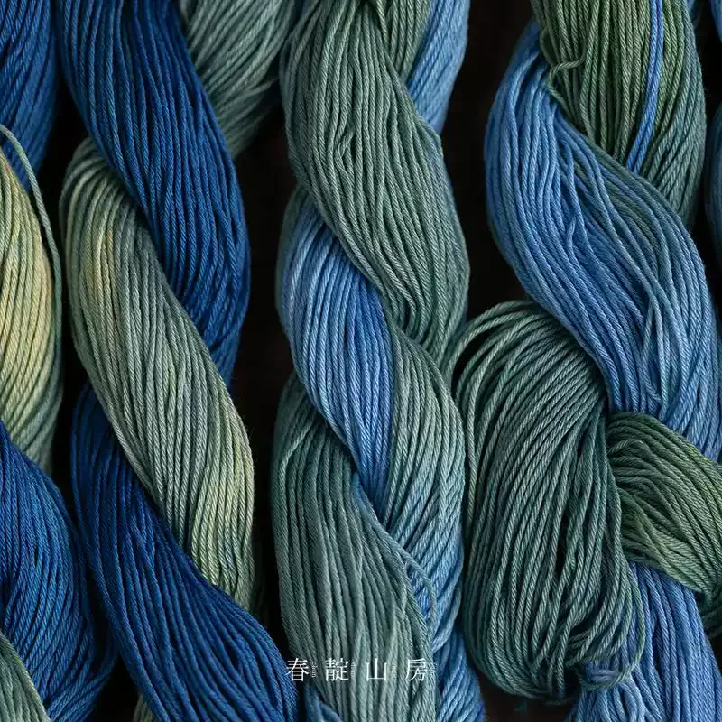 100meter/lot pure natural plant-dyed thorn sashiko embroidery thread blue yellow serial pure cotton thread