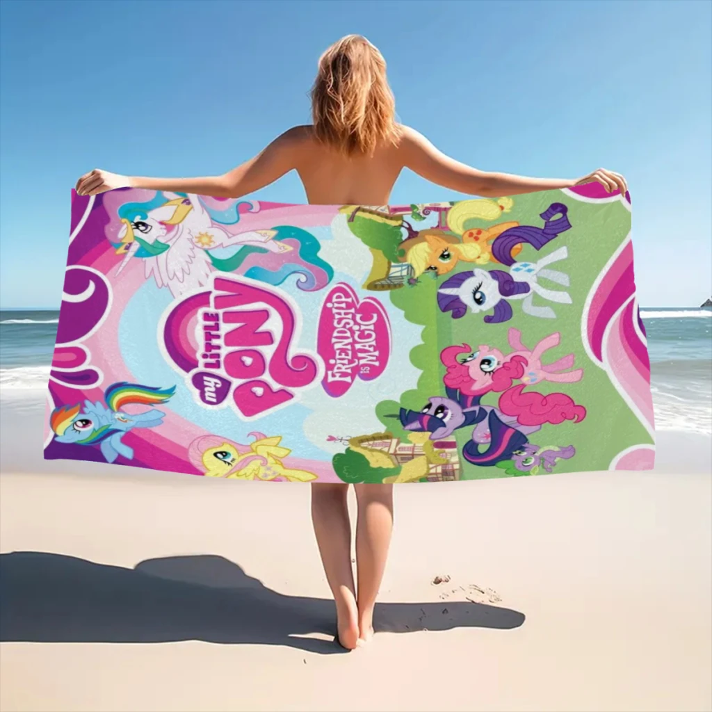 Microfiber Beach Towel Littleed Ponyed Print Quick Dry Sandless Beach Blanket Soft Comfortable for Men Women Camping Pool Towel