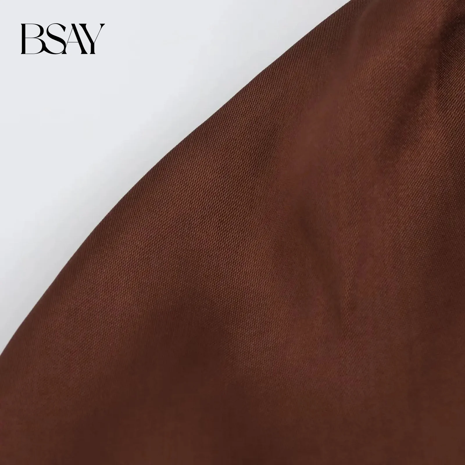 BSAY 女性ファッション夏の新サテンテクスチャノースリーブホルターセクシーな背中の開いたロングドレスシックな女性ヴィンテージブラウンイブニング