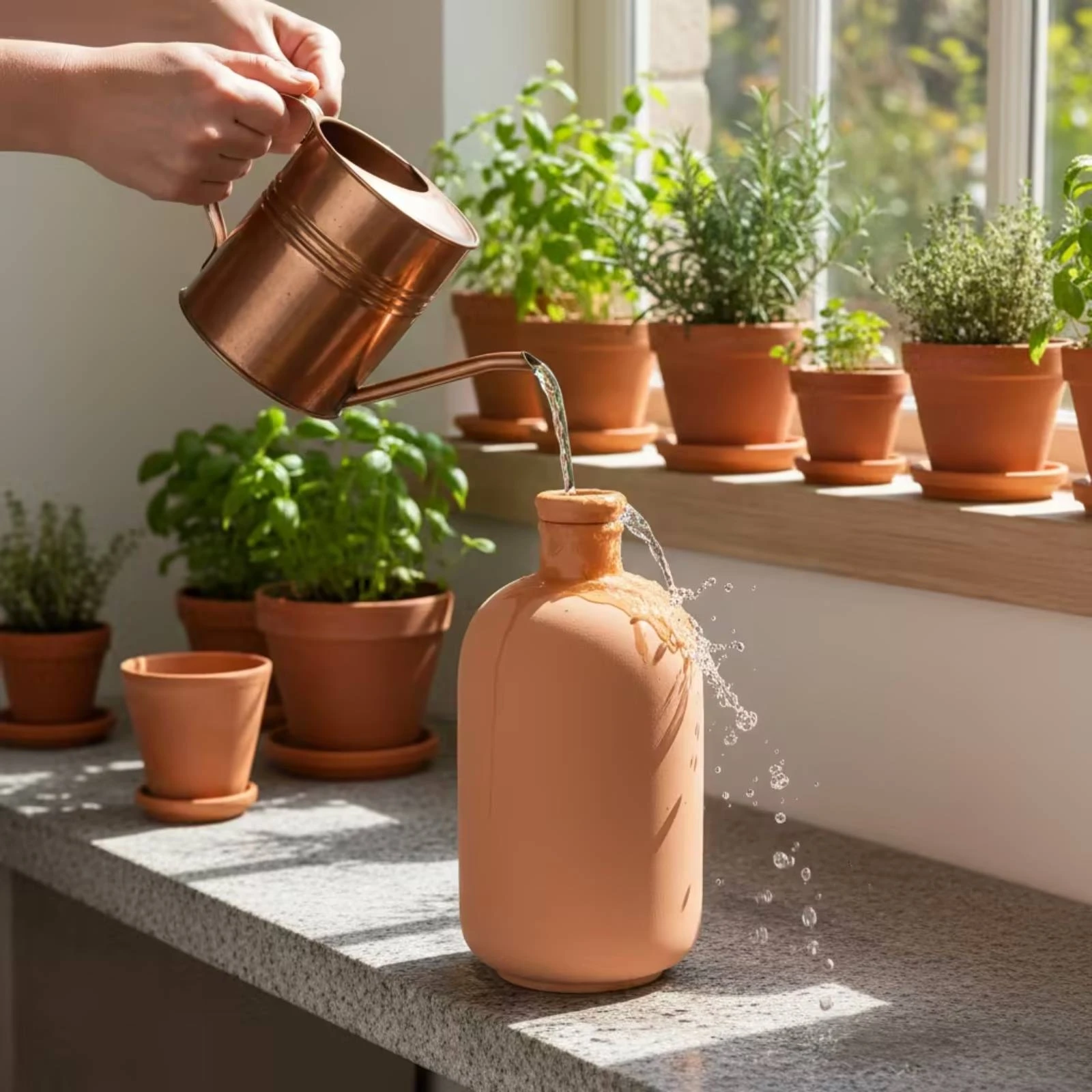 Terracotta Ceramic Self Wateri - Gardening Tools And Accessories 评论和价格