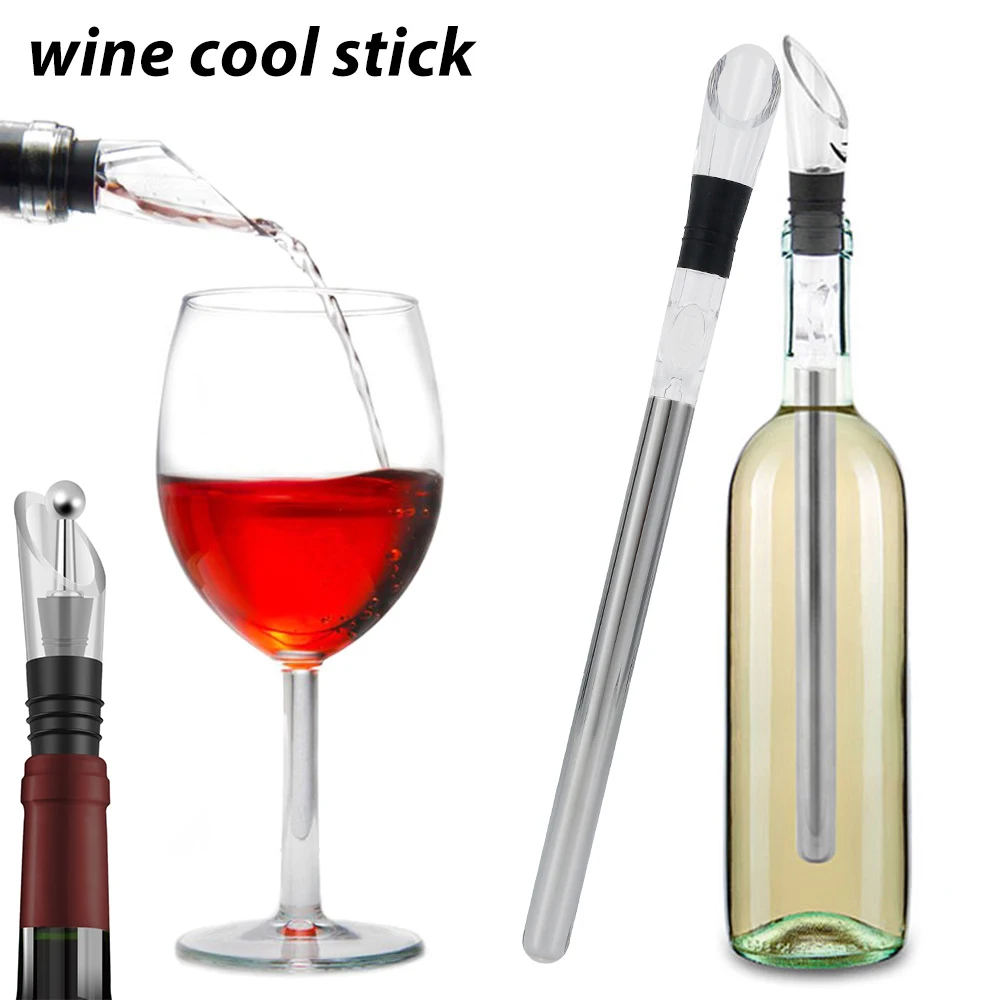 زجاجة النبيذ تبريد برودة الجليد البرد قضيب عصا الفولاذ المقاوم للصدأ مهوية المدفق سدادة البيرة المشروبات المجمدة عصا بار الملحقات