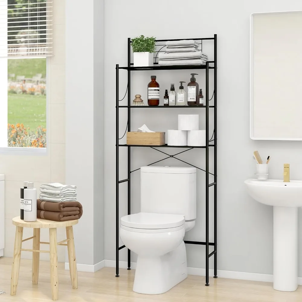 MallBoo Over The Toilet Storage Rack,Metal 3-Tier Over Toilet Organizer Shelf,Freestanding Above Toilet Shelf for Bathroom,