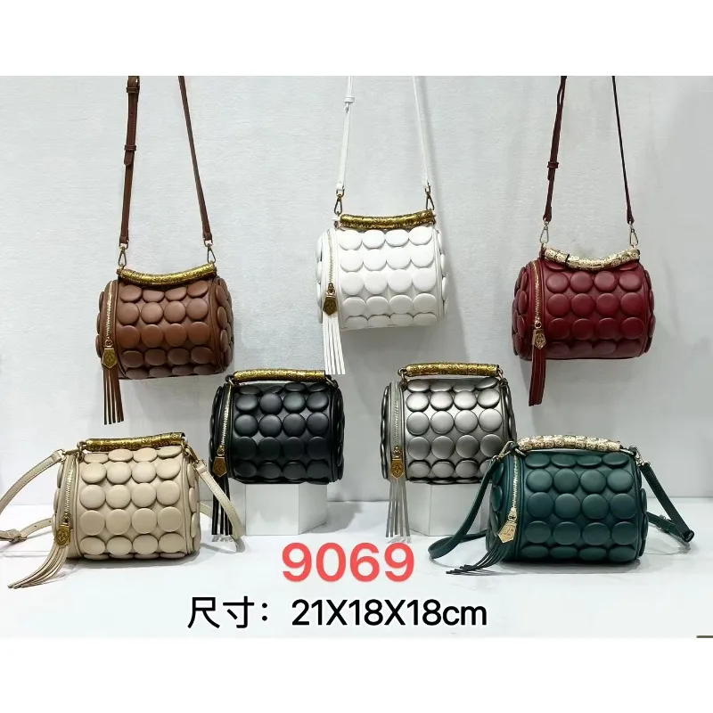 

Water bucket bag 2025 new retro casual fashion single shoulder crossbody cylindrical bag