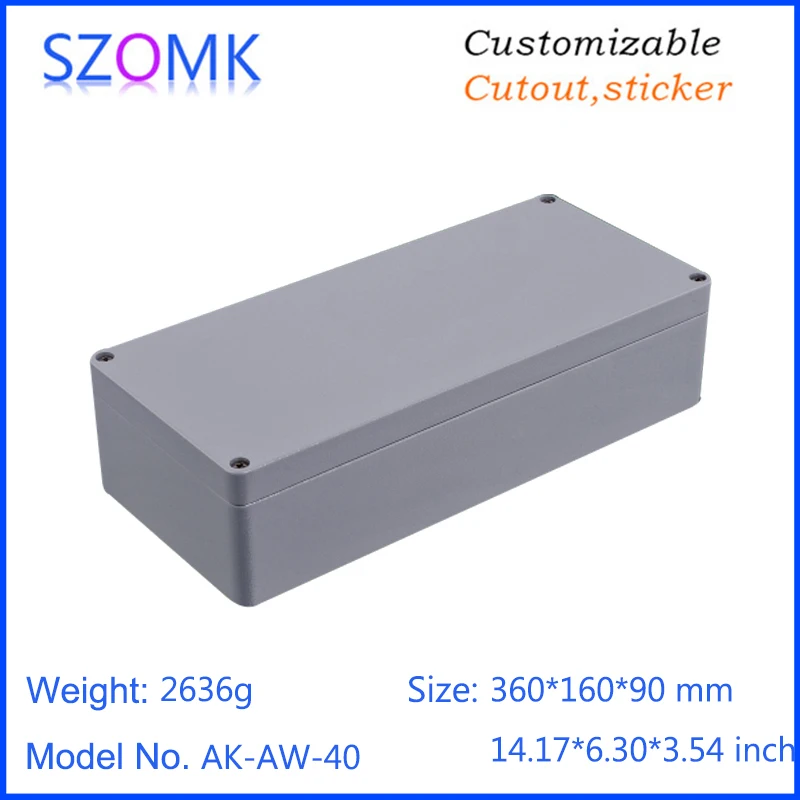 

1 Piece 360*160*90mm standard die cast enclosure aluminium amplifier electronics waterproof equipment project box