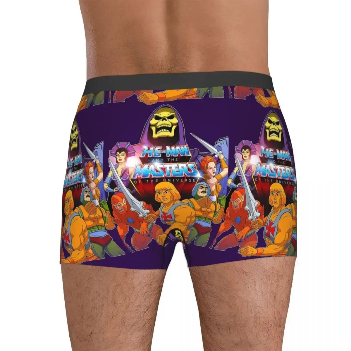 Cuecas boxer shorts he-man e amigos mestres do universo esqueletor heman calcinha masculina respirável roupa interior para homme homem