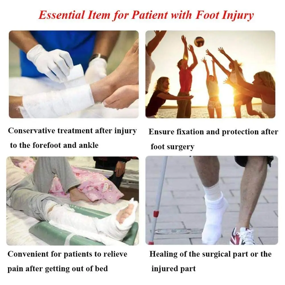 Cast Shoe Foot Fracture Support Open Toe Post Op Shoe Toe Valgus Surgical Fixed Gypsum Shoe for Foot Injuries Stable Ankle Joint