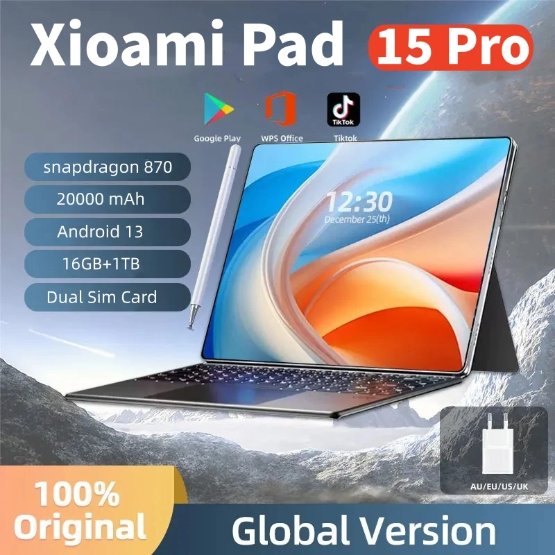 2025 neue xiaoml globale Version Tablet Android Pad 15 Pro 22GB 2TB Snapdragon Tablets PC 5g Dual-SIM-Karte WiFi HD 4k mi Tab