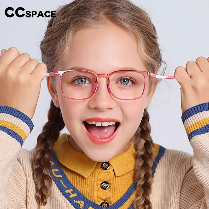 54671 Square Blue Light Blocking Glasses for Girl Optical Glasses Frame Boy Anti Glare Computer Eyeglasses Child Uv400