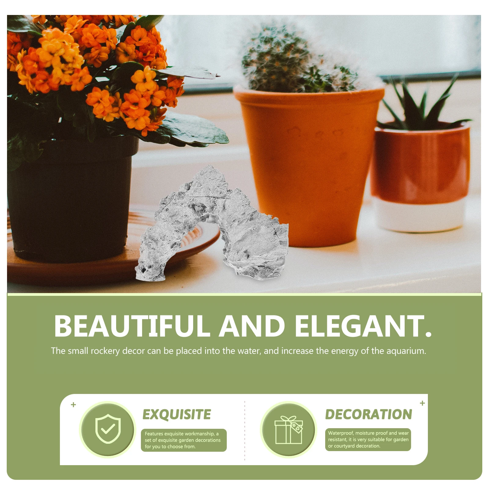 

1pc Stylish Fish Rockery Decor Simulation Mountain Aquarium Landscaping Ornament Small Compact Design Decorative For