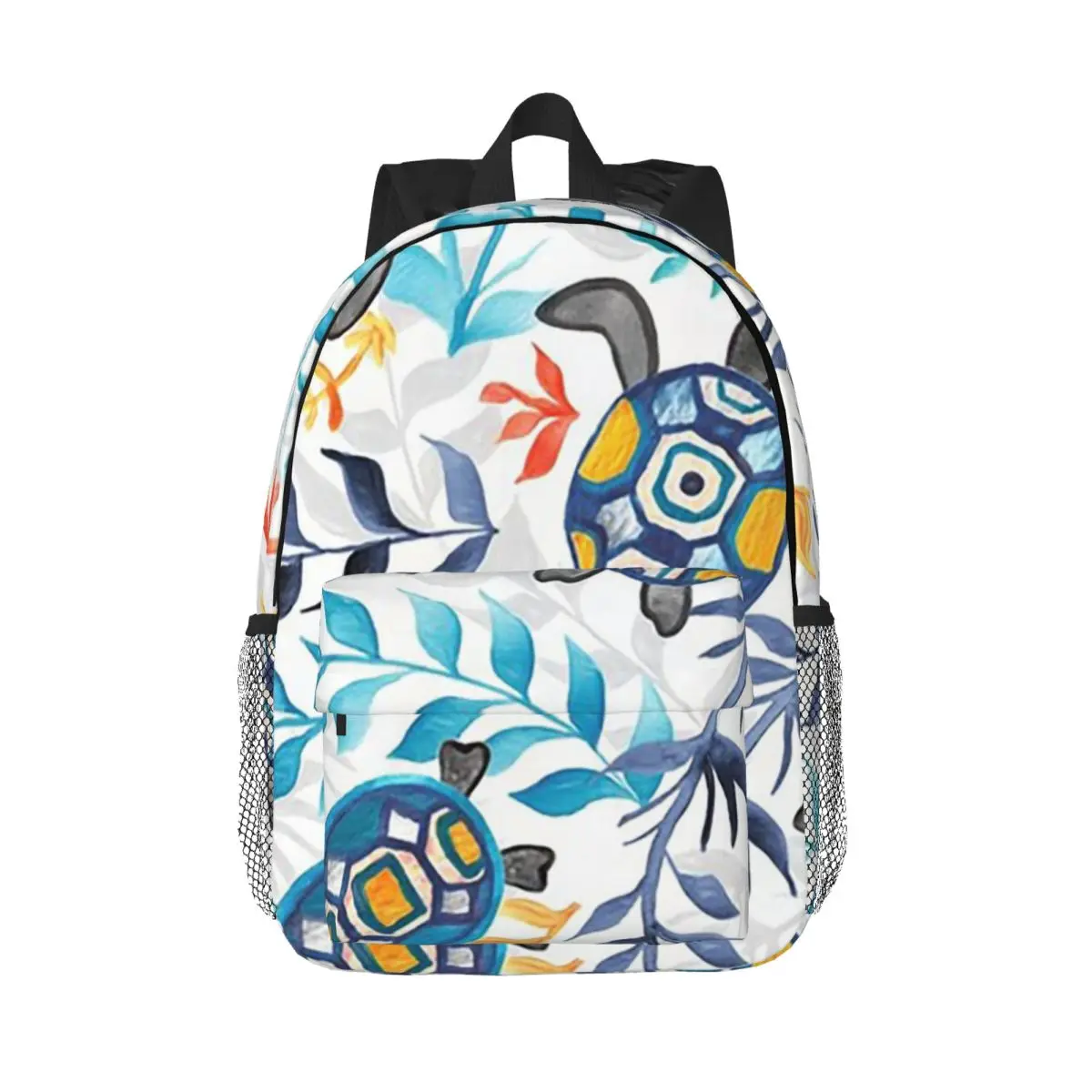 Watercolor Sea Vibrant Rainbow Turtle Backpack Daypack Large Capacity Boys Girls BookBag Shoulder Bags for Children School Bag