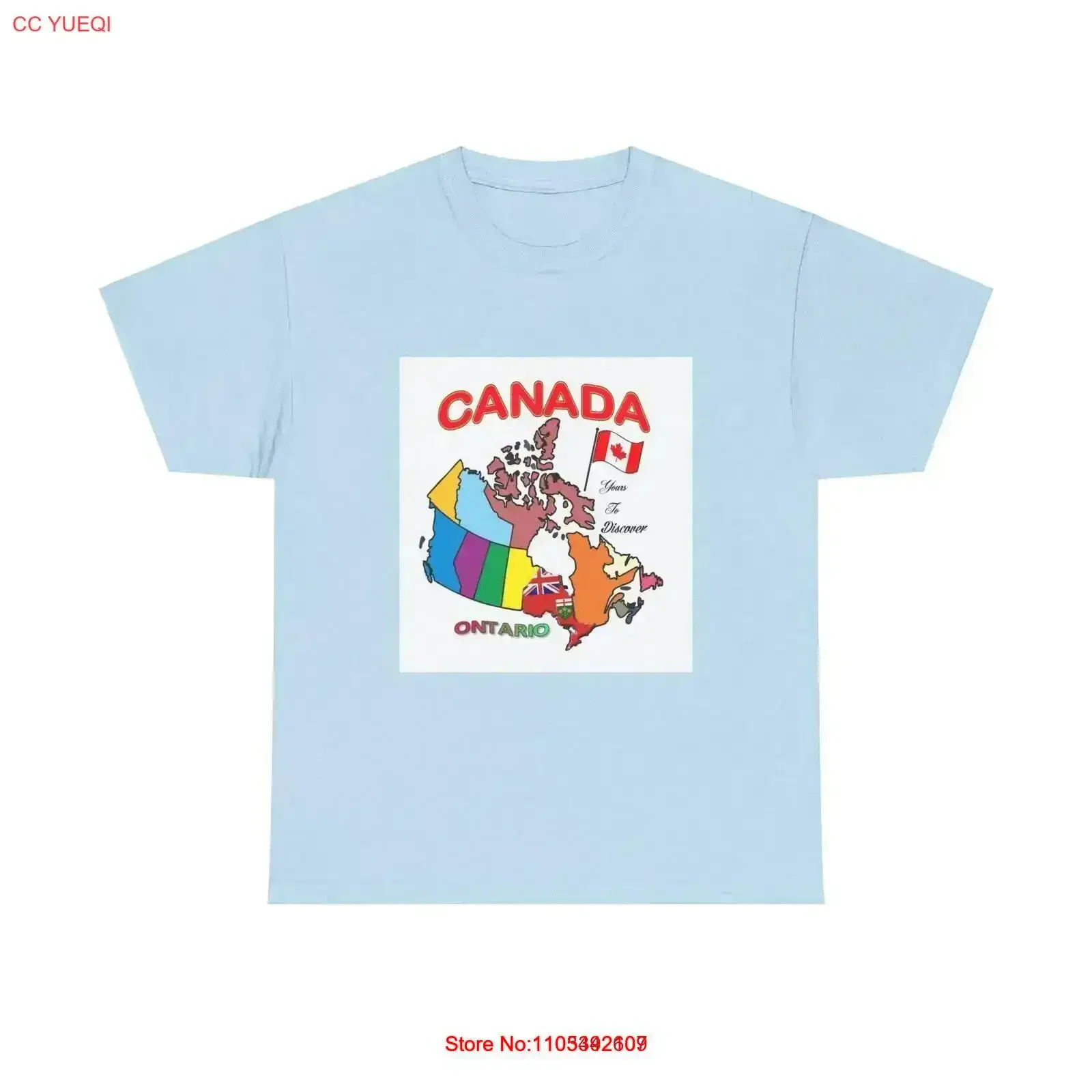 Camiseta de algodón grueso de Ontario, Canadá, Orgullo Canadiense, Toronto Maple Leaf, Ropa de Provincia, Viajes, Vintage, Lavada, Casual, Ligeramente desgastada
