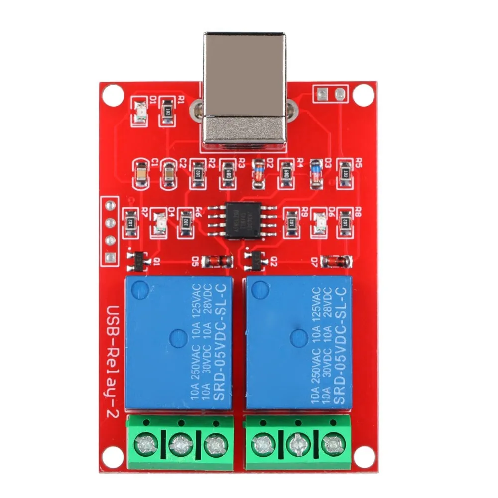 2-Channel USB Smart Switch Controller Plug and Play No Driver Required PC Relay Drive Module 5V USB Control Switch Relay