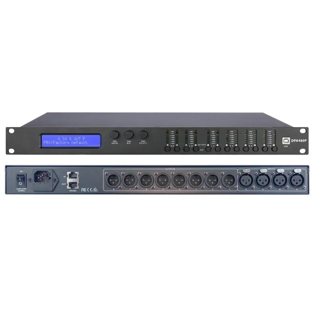 11-Band EQ Digital Speaker Management System 4-IN 8-OUT PC Remote Control Software