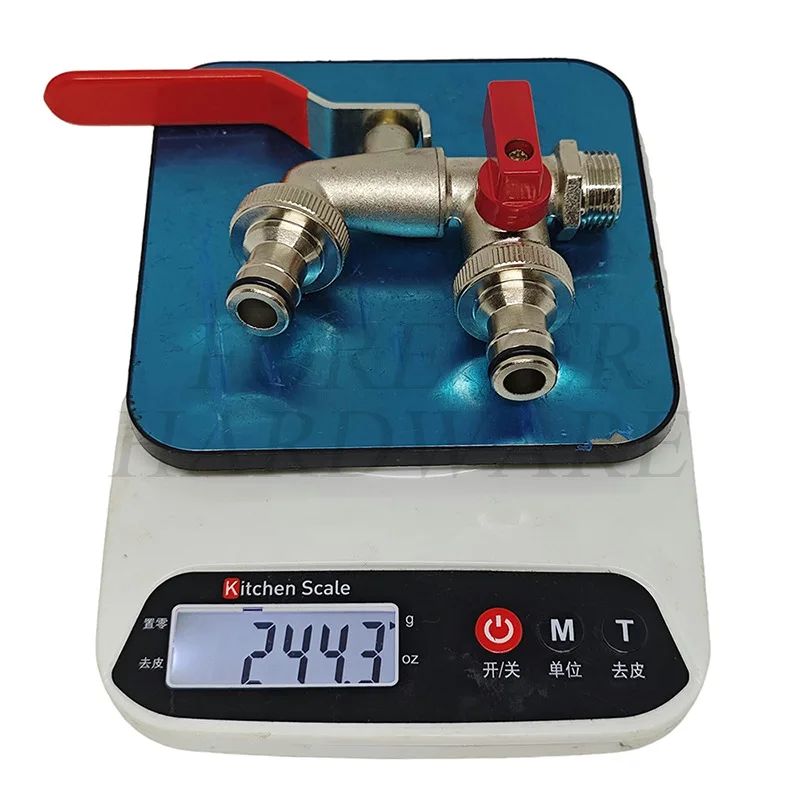 

1/2'' 3/4'' Double Head Water Faucet Water Splitter Connector Coupling Adapter Valve Switch Garden Hose Irrigation Tap Joint