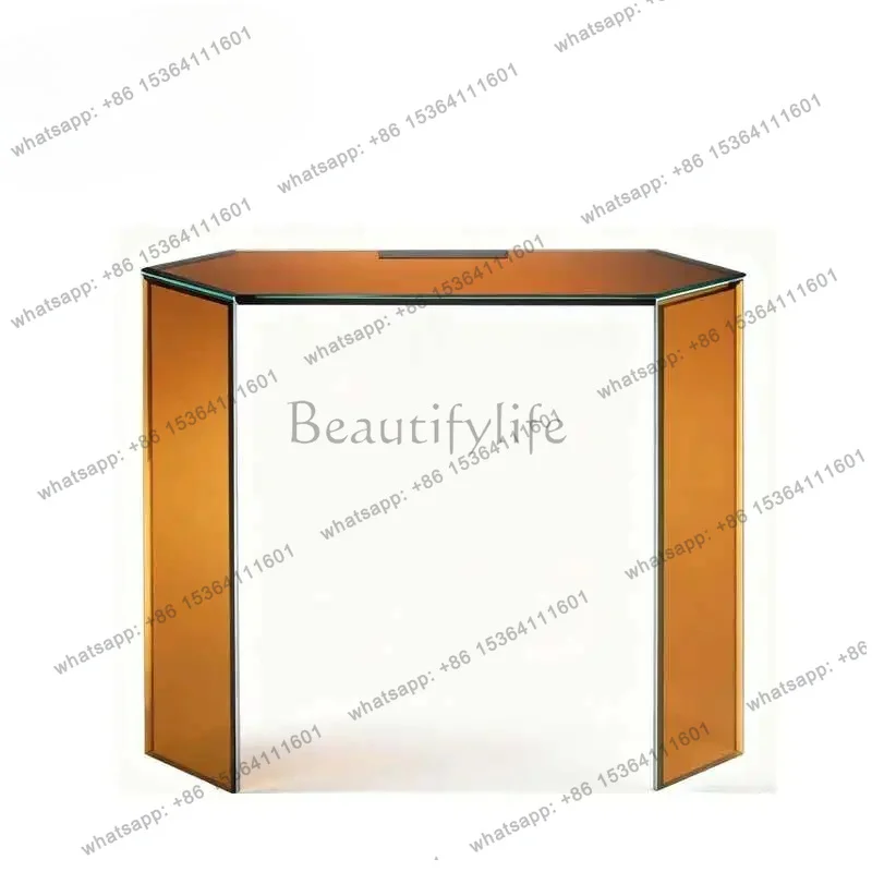 YJ Entrance Table Designer Partition Side Table Household Entrance Main Entrance Corridor Italian Minimalist Glass