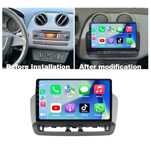 Imagen 2 del producto Pantalla táctil QLED de 12G + 256G para Seat Ibiza 2012-2015 Android 15 Auto Radio reproductor de vídeo Multimedia para coche 5G WIFI BT navegación GPS