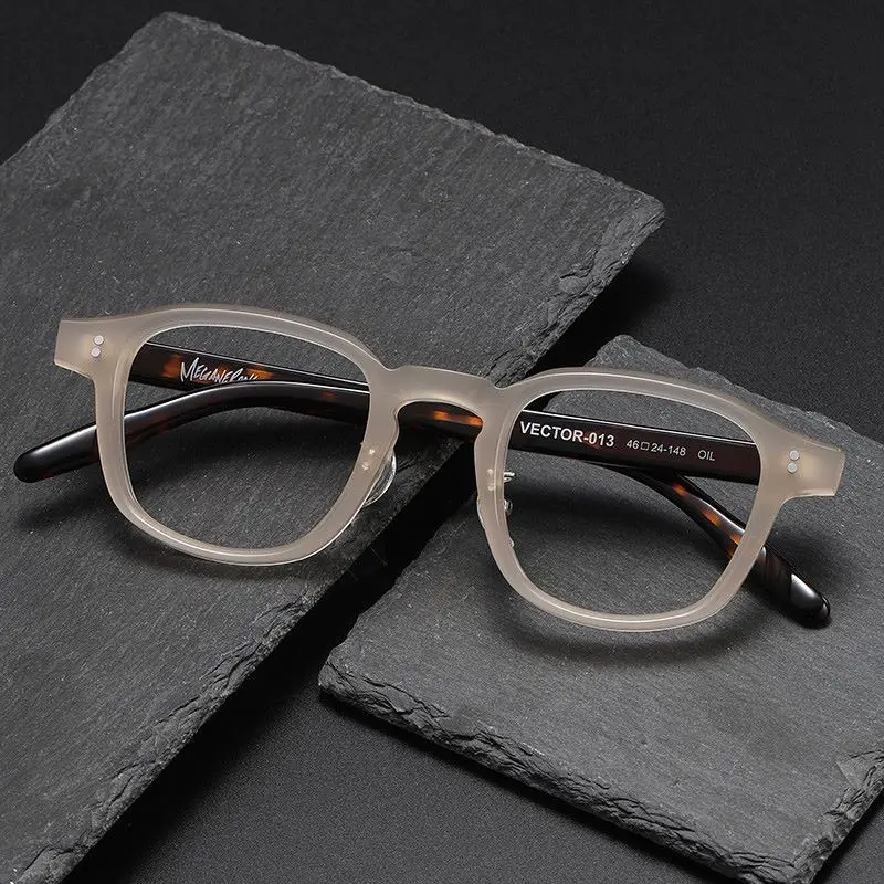 Wide-leg Plate Glasses Frame Customized Prescription Glasses for Men and Women Discoloration Blue Fashion Myopia Glasses Frame.