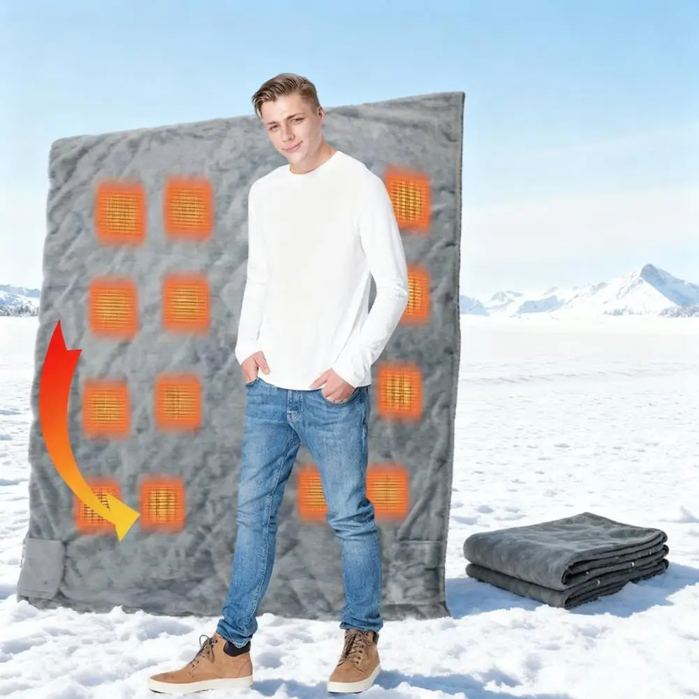 Flannel Electric Heated Blanket Bed Warmer Soft Nap Throw with 9 Heating Levels &12 Hours auto-Off 5S Fast Heat Up Washable