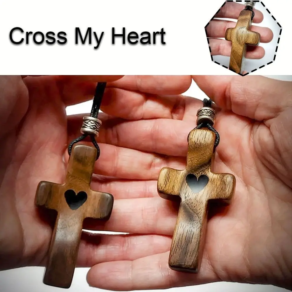 الصليب الخشبي قلبي تشجيع هدية دعم عاطفي تخفيف التوتر الإصبع لعبة تخفيف التوتر المحمولة تقليل القلق