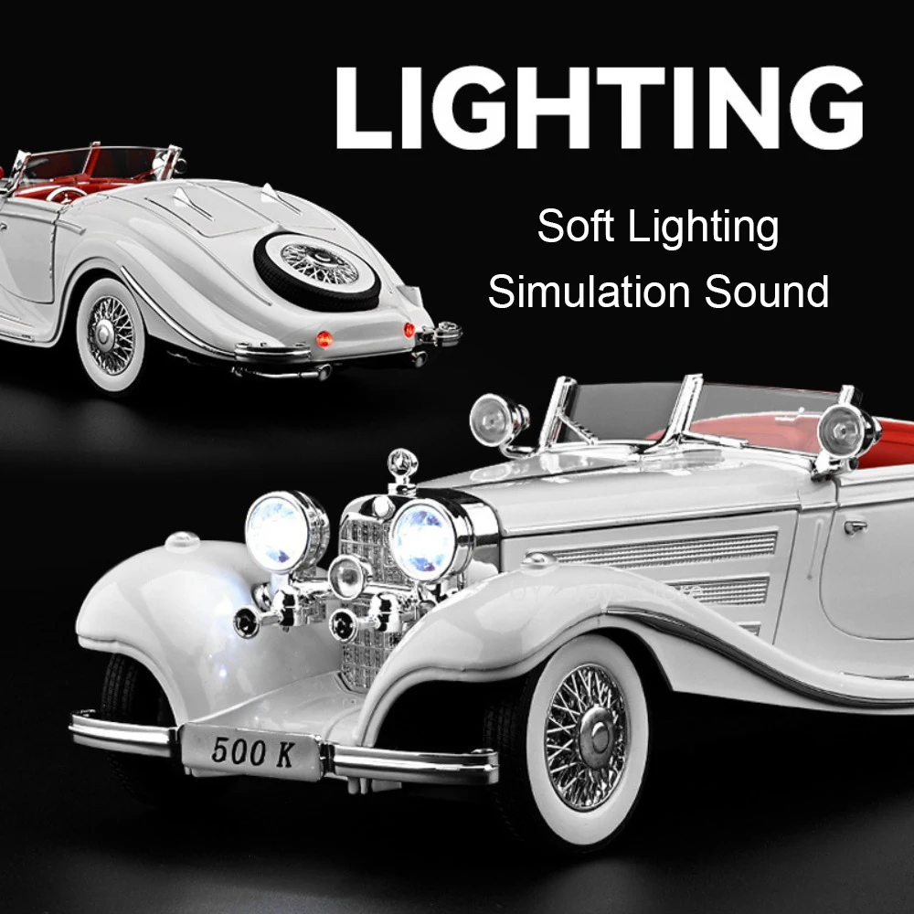 1:18 Grote Maat 500K AE86 Model Auto Speelgoed Legering Diecast Geluid Licht Trek Simulatie Voertuig Modellen Collectie Cadeaus voor Jongens