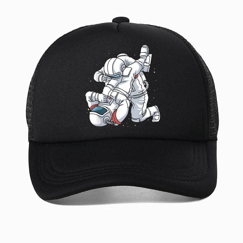 

iu Jitsu men hat funny Astronaut BJJ MMA Mens Brazilian Jujitsu Baseball Cap Adjustable Mesh Breathable Trucker hats