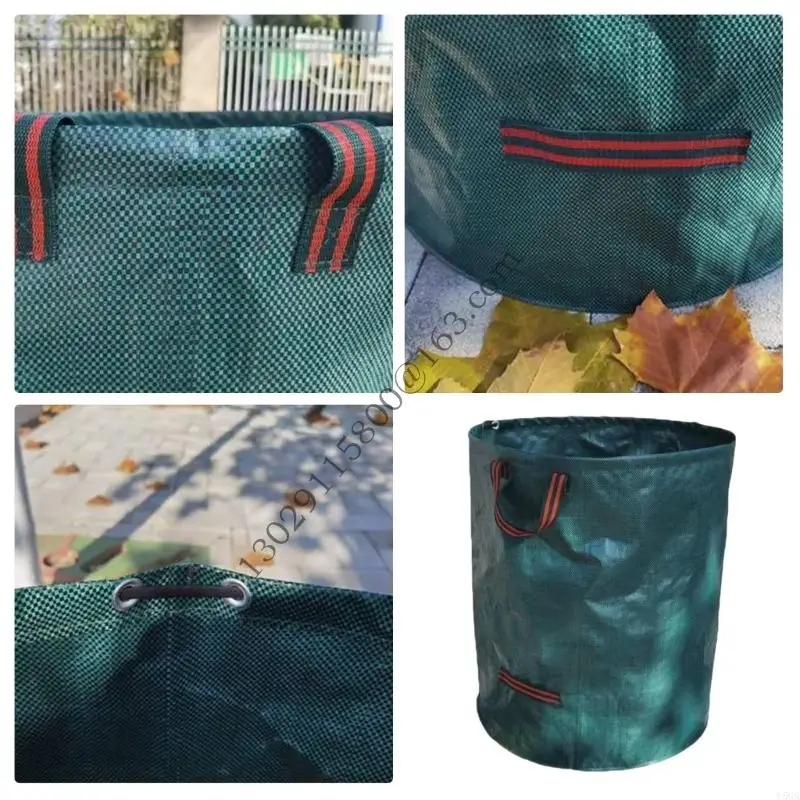Tas taman dengan pegangan yang diperkuat Tanah Tugas Berat Kantong Limbah Berkemah Kantong Sampah Daur Ulang Untuk Daun Rumput
