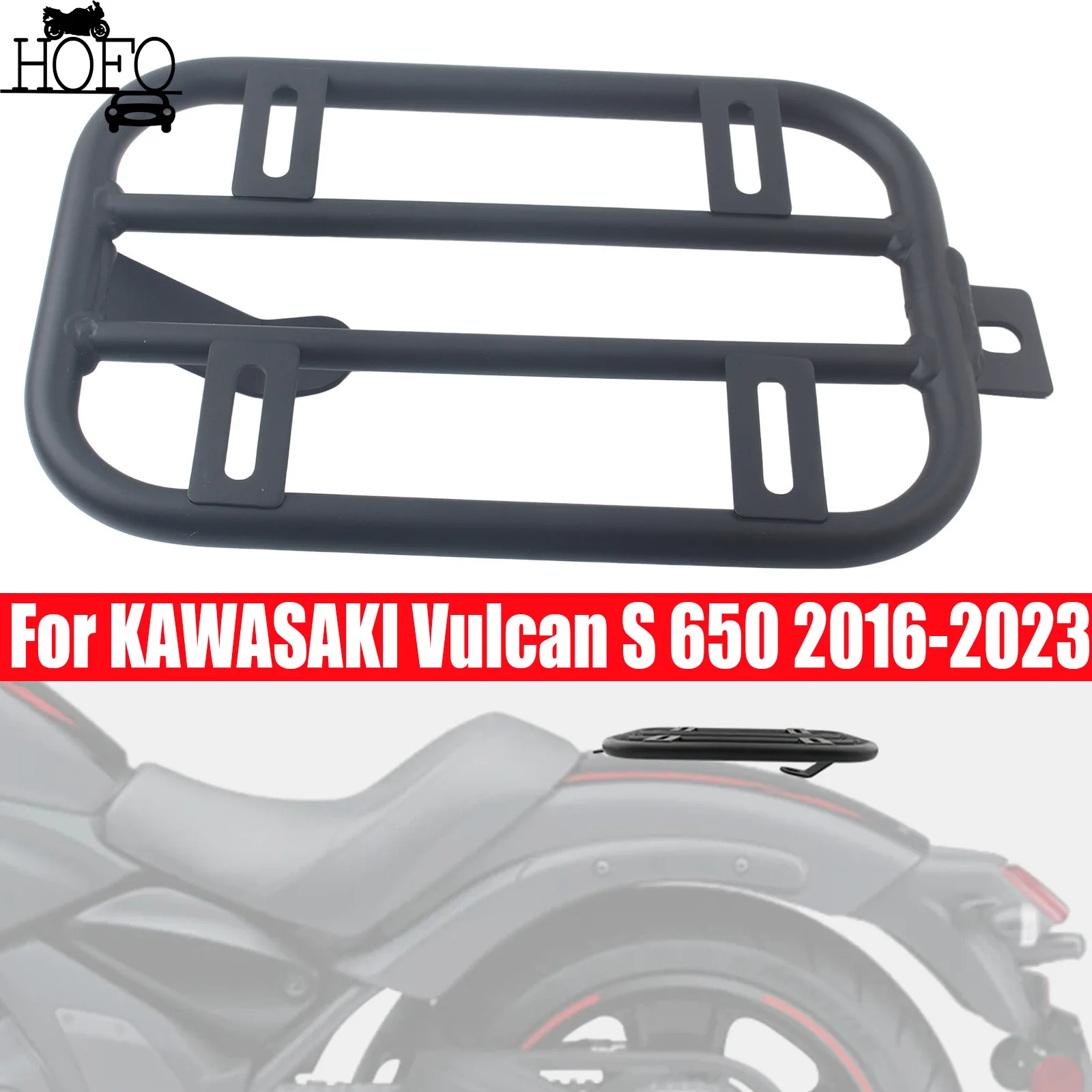 

For KAWASAKI Vulcan S 650 2016-2023 ulcan S 650 Cafe 2018-2023 Motorcycle Black Luggage Rack Carrier