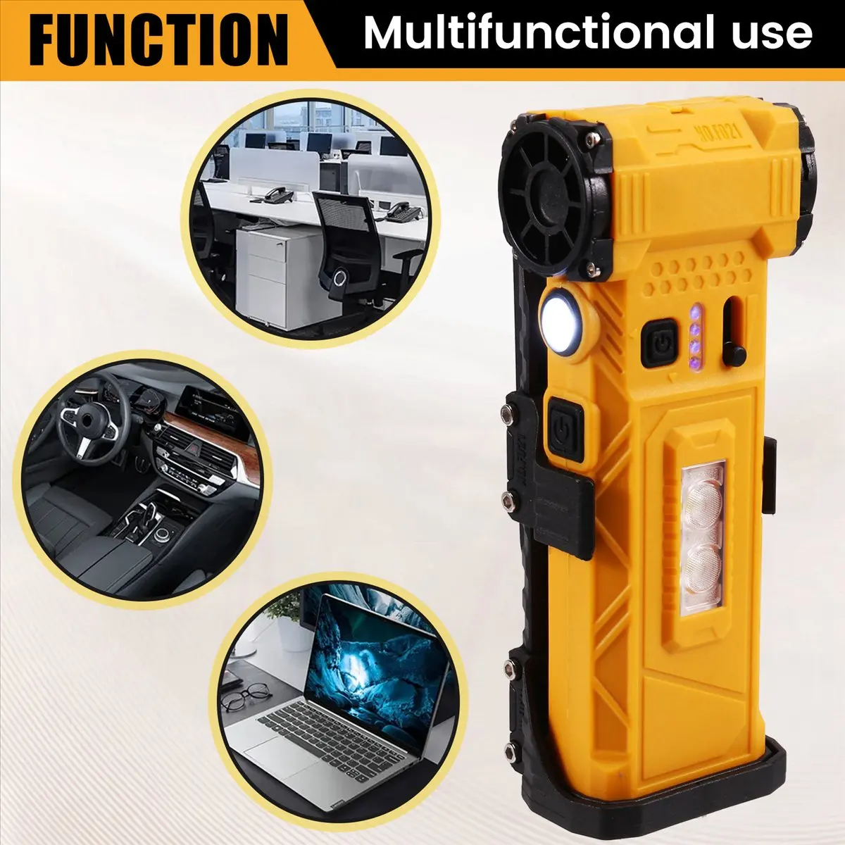 Handheld Fan with Light 110000RPM Adjustable Speed Hair Dryer Vacuum Cleaner Air Dust Blower Brushless Motor B
