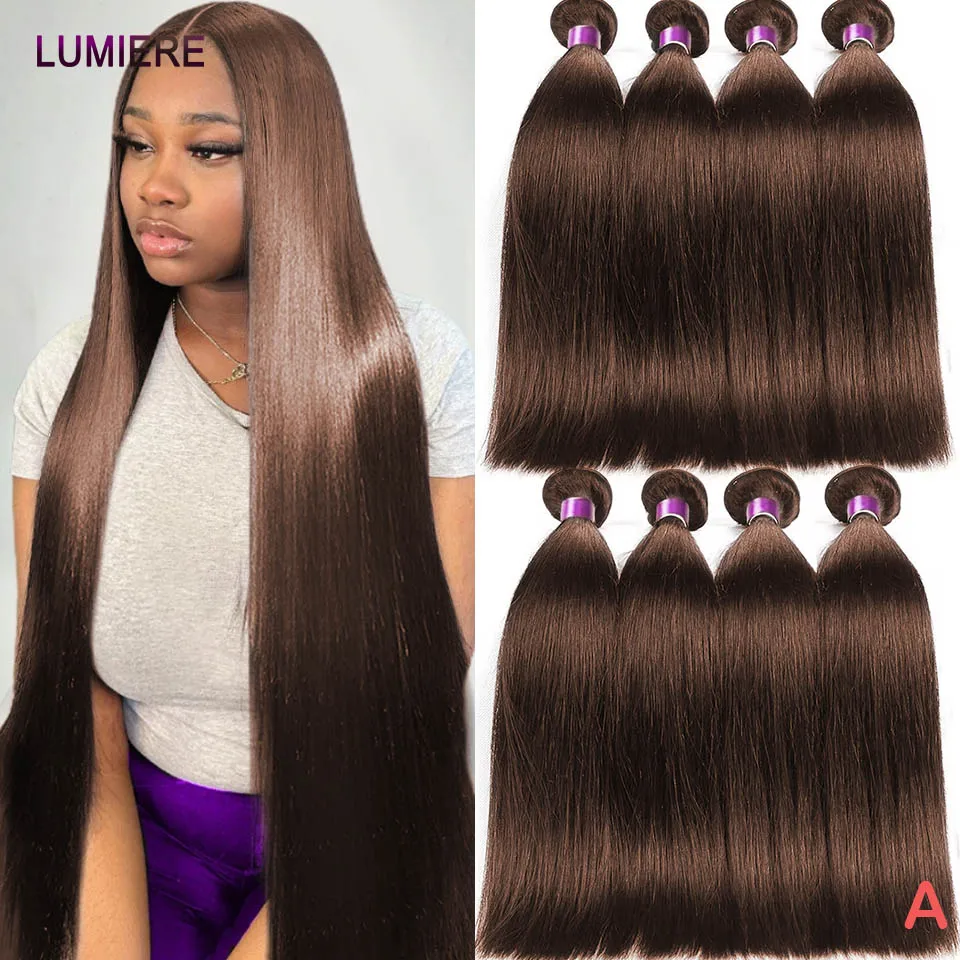 

Chocolate Brown Top Quality 18A Body Wave Human Hair 3/4 Bundles Deal 100% Raw Human Hair Bundles Deal Virgin Hair Extensions