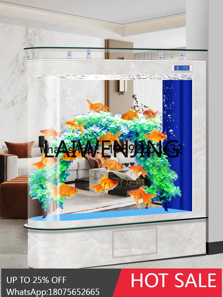 

2024 New Radian Bullet Glass Fish Tank Living Room Home Hallway Partition Screens Change Water Aquarium