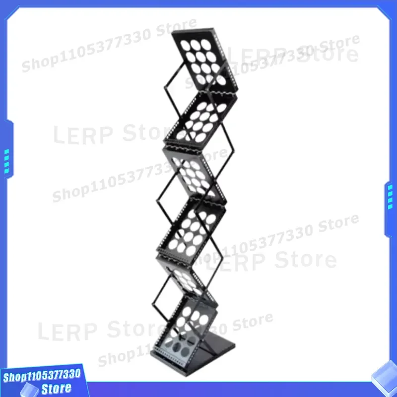 YTSF-J2 Black Aluminum Sliding File Holder Folding Magazine Rack Easy Assembly Portable Document Organizer for Trade Show