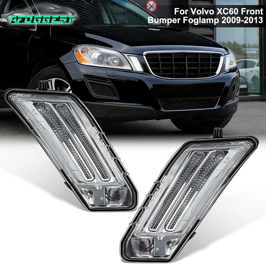 LED Fog Lamp For Volvo XC60 2009 2010 2011 2012 2013 Front Fog Light Daytime Running Lamp Daylight Driving 31290873 31290874 12V