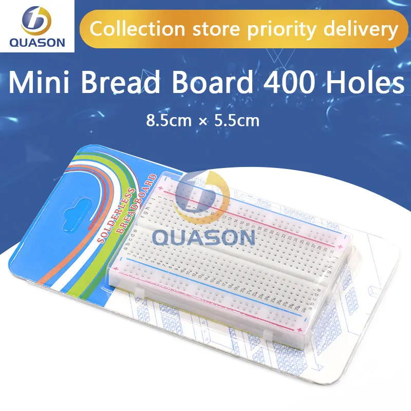 1pcs Quality mini bread board / breadboard 8.5CM x 5.5CM 400 holes