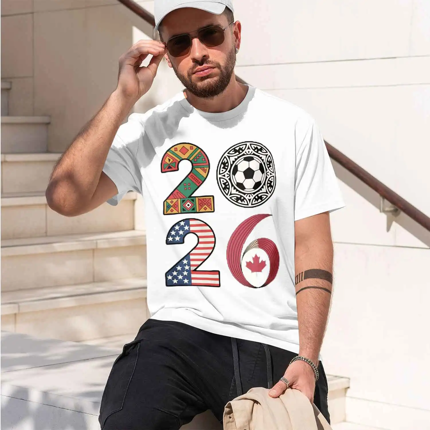 USA Mexo Soccer T-Shirt Shirt Tribal & Flag Graph Tee, Ideal Gift for Ameran Football Enthusiasts 2026 New Model Short-sleeve cr