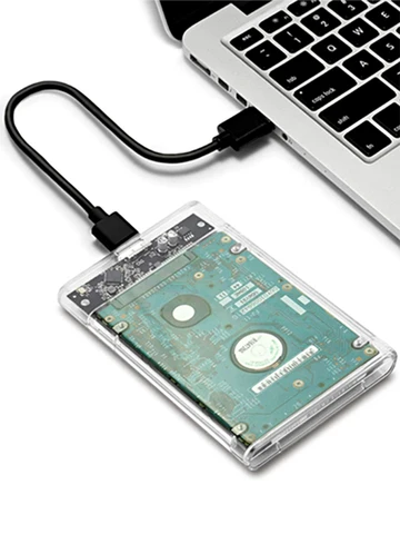 Usb 3.0 gabinete hdd transparente, 2, 5 polegadas, tipo c micro cabo, disco rígido externo, caixa sata, ssd, computador