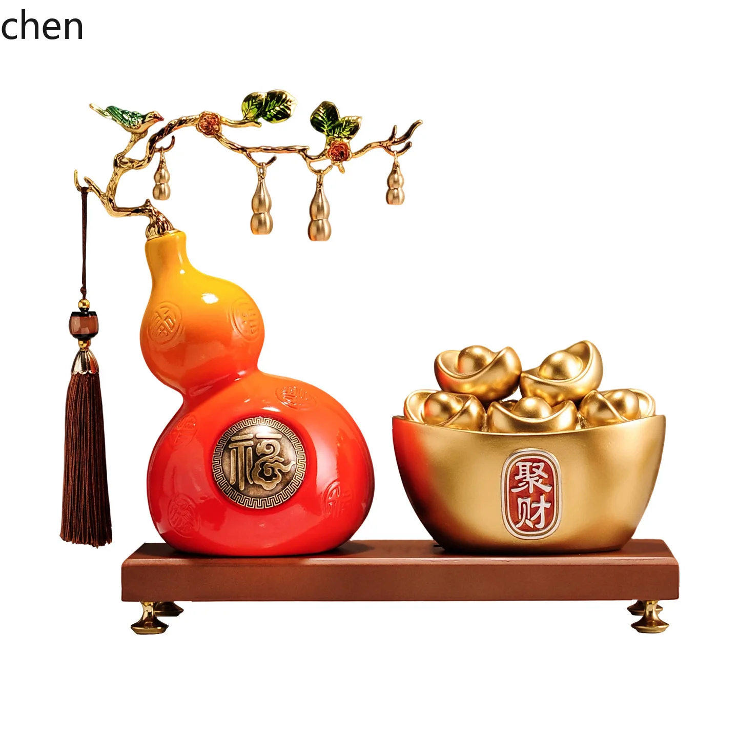 ZMLfive blessings calabash ornament yuanbao entrance hall living room tv cabinet wine cabinet decoration housewarming gift