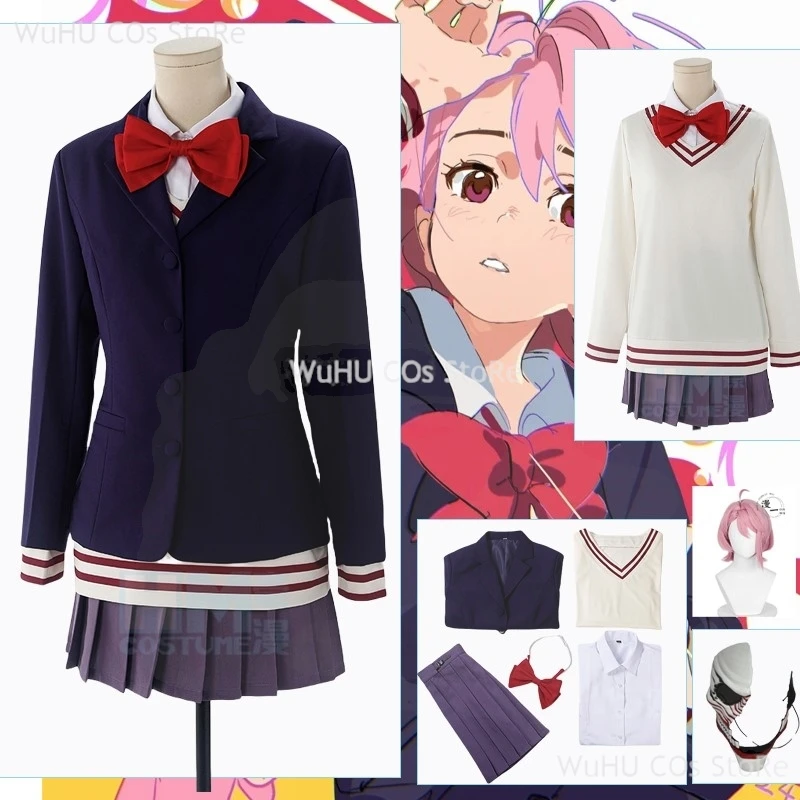 Aira Shiratori Cosplay Costume Wig Anime Dandadan School JK Uniform Dress Skirt Stockings Momo Ayase Halloween Party Girls Women