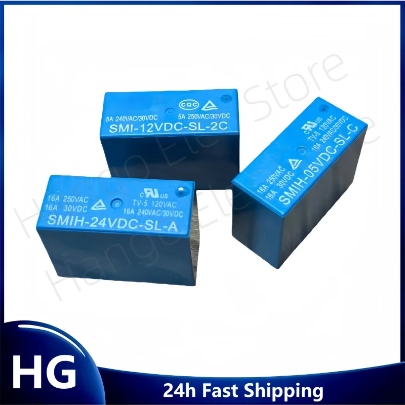 10PCS/SMIH-05VDC-SL-C SMIH-05VDC-SL-A SMIH-12VDC-SL-A SMIH-24VDC-SL-A SMIH 5V 12V 24V 16A 250V 6pin 8pin Relays