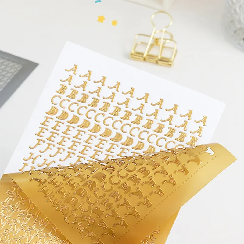 1 Blatt Journaling Briefpapieraufkleber PVC Buchstaben Zahlen Grußkarten Dekoration Scrapbooking Schulbedarf