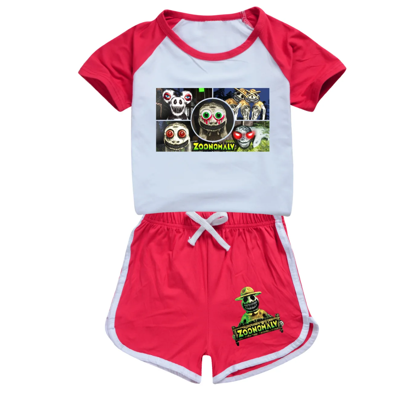 Game ZOONOMALY Kids Casual Sets Summer Spring Short Sleeve T-shirt Tops + Boys Cute Cartoon Pants Sets Girls Outfits Pyjamas