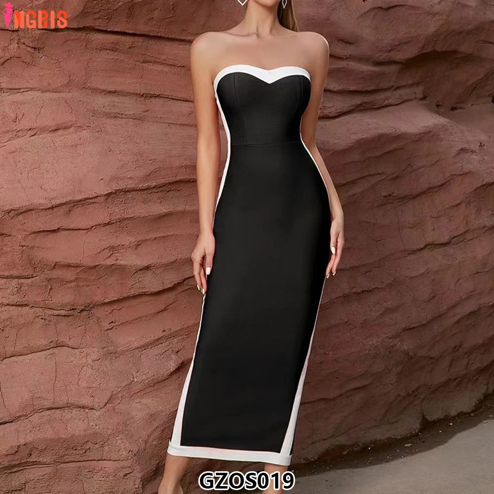 

Sexy Women Dress Knitting Bandage Dress Lady Long Evening Dress Factory Oem Odm Customization-GZOS019