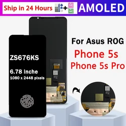 아수스 ROG 폰 5s 5s 프로 ZS676KS 용 AMOLED LCD 디스플레이 터치 스크린 디지타이저 어셈블리, 아수스 ZS676KS 디스플레이용, 6.78 인치 신제품