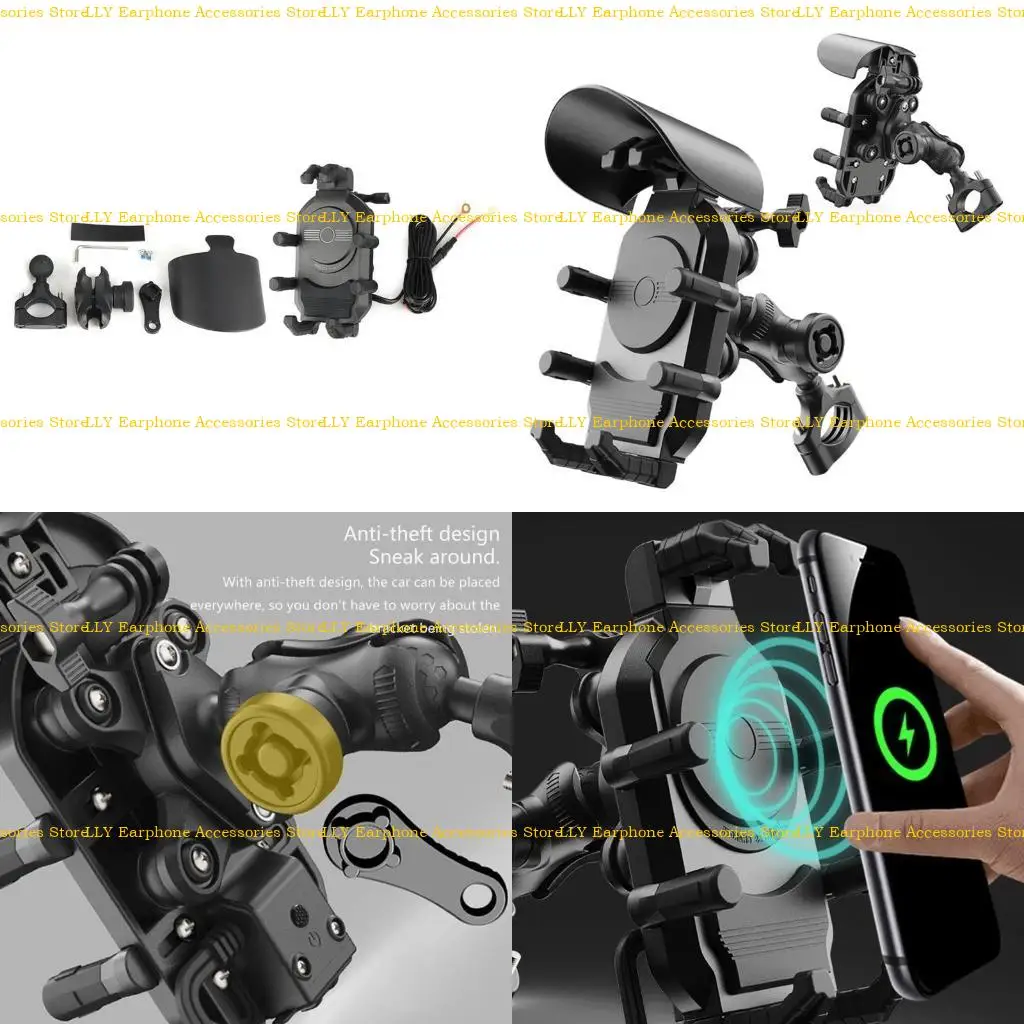 

462E Мотоциклевая руля держателя телефона с зарядным портом для смартфонов для смартфонов.