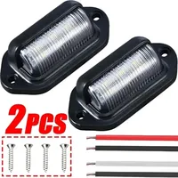 6 LED Car License Number Plate Lights Waterproof 12-24V Universal Truck RV Trailer Tail License Plate White Side Lamp Bulbs 2pcs
